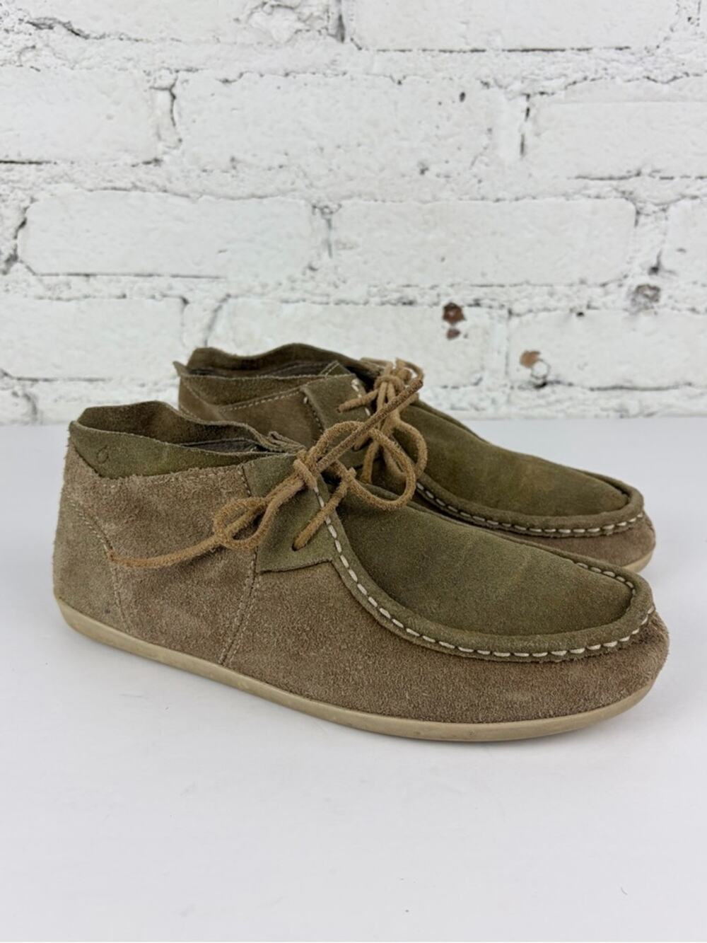 Olukai Poko Chukka Suede Leather Laced Moccasin Ankle Bootie 8